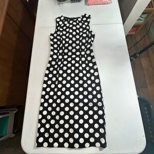 MICHAEL Michael Kors Black and White Polka Dot Midi Dress